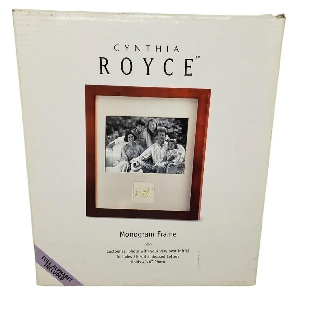 Cynthia Royce Wood Toned Monogramed Picture Frame
